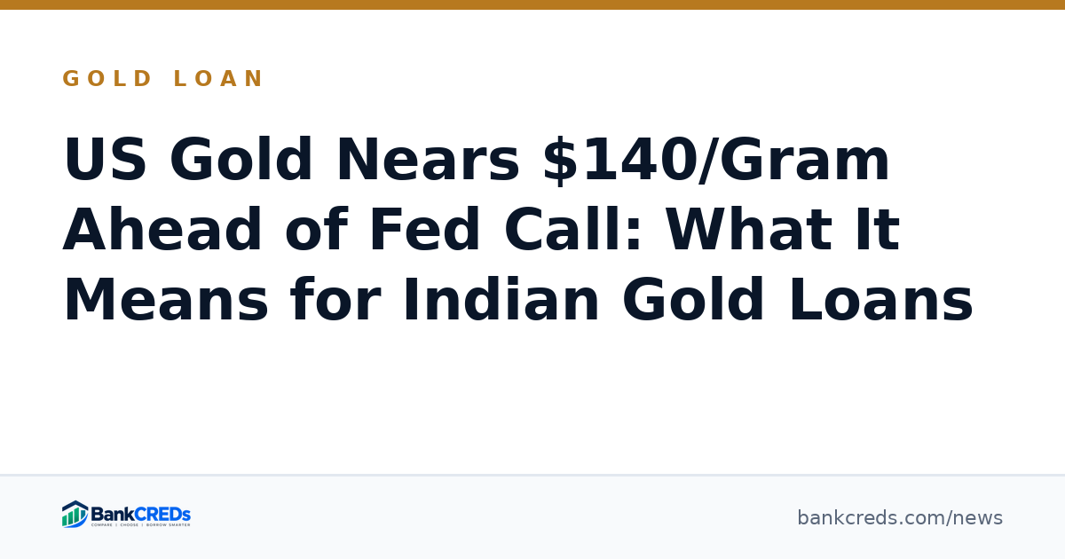 US Gold Nears $140/Gram Ahead of Fed Call: What It Means for Indian Gold Loans